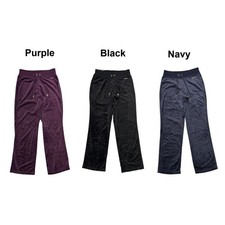 Halston Women's Super Soft Drawstring Waist Velour Ribbed Pant