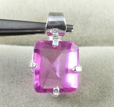 Natural Pink Kunzite 10.10 Ct Emerald Cut Gemstone Certified Birthday Pendant