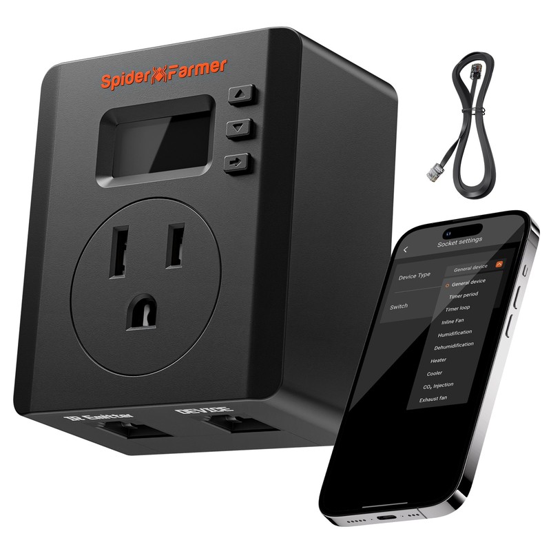 2026 Spider Farmer S-Station | Wi-Fi & Bluetooth Smart Plug for Indoor Growing