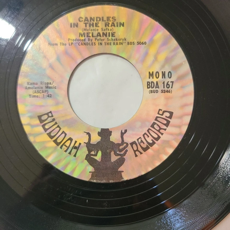 Melanie ~ Candles In The Rain/ Lay Down ~ Buddah 45 RPM Record - Image 2 of 4