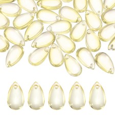 PATIKIL Teardrop Beads, 50Pcs Crystal Tear Drop Top Drilled Pendants Charm Te...