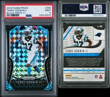 TERRY GODWIN 2019 PANINI PRIZM BLACK FINITE ROOKIE 1/1 #393 PSA 9 PANTHERS