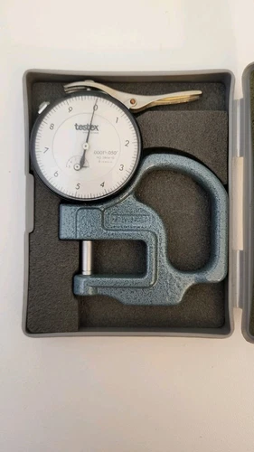 Mitutoyo Testex Dial Thickness Gauge No. 2804-10, 6 Jewels ~ w/ Case