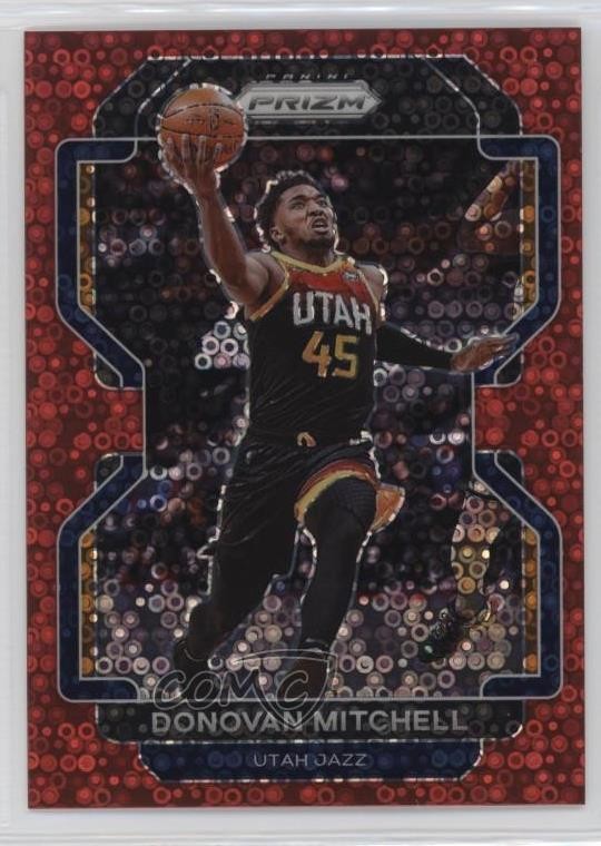 2021-22 Panini Prizm Fast Break Red Prizm 34/100 Donovan Mitchell #72 1gw7