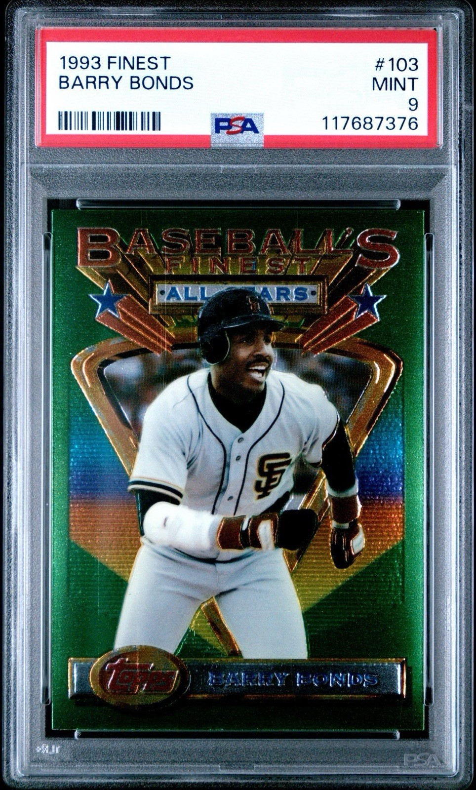 1993 TOPPS FINEST #103 BARRY BONDS PSA 9 MINT GIANTS BASEBALL FINEST ALL STARS