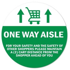 SignMission One Way Aisle Non-Slip Floor Graphic Decal - 6 Pack - Made in USA