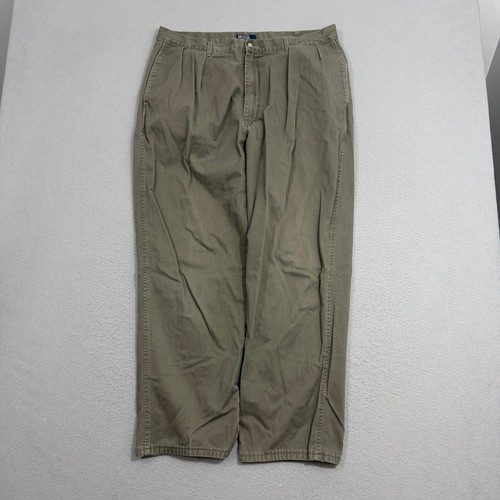 Polo Ralph Lauren, Polo Ralph Lauren Pants Mens 38x32 Green Chino Pleated Front Made In USA Vintage