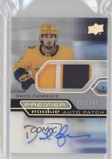 2021-22 Upper Deck Premier Acetate Rookie 201/249 David Farrance Patch Auto 1sr2