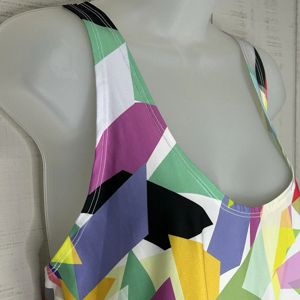 PQ Pilyq Womens Swim Coverup Tank Top Size M/L Racerback Geometric Print Beachy - Image 4 of 4