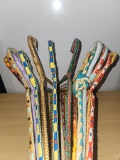 Handmade Crochet Covered Colorful Multicolor Yarn Metal Hangers 14 Vintage