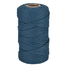 0.2" 328 Feet Macrame Cord, Cotton Cord Rope String 4 Strands Mist Blue