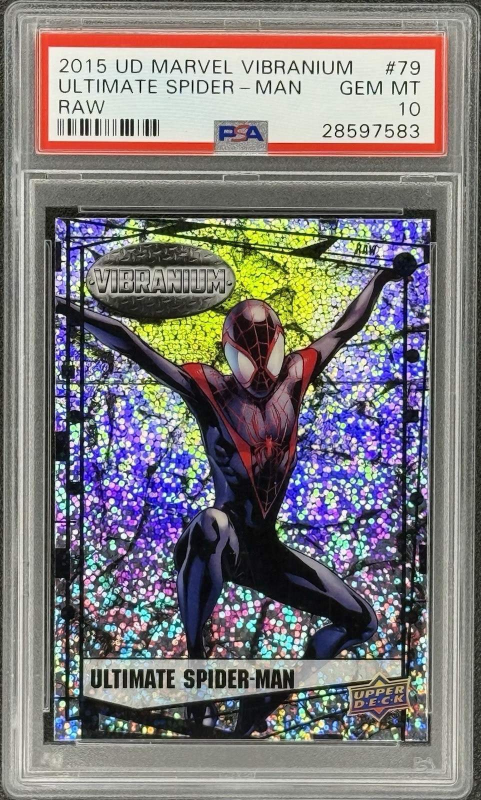 Ultimate Spider-Man 2015 Upper Deck Marvel Vibranium Raw #79 PSA 10 RARE LOW POP