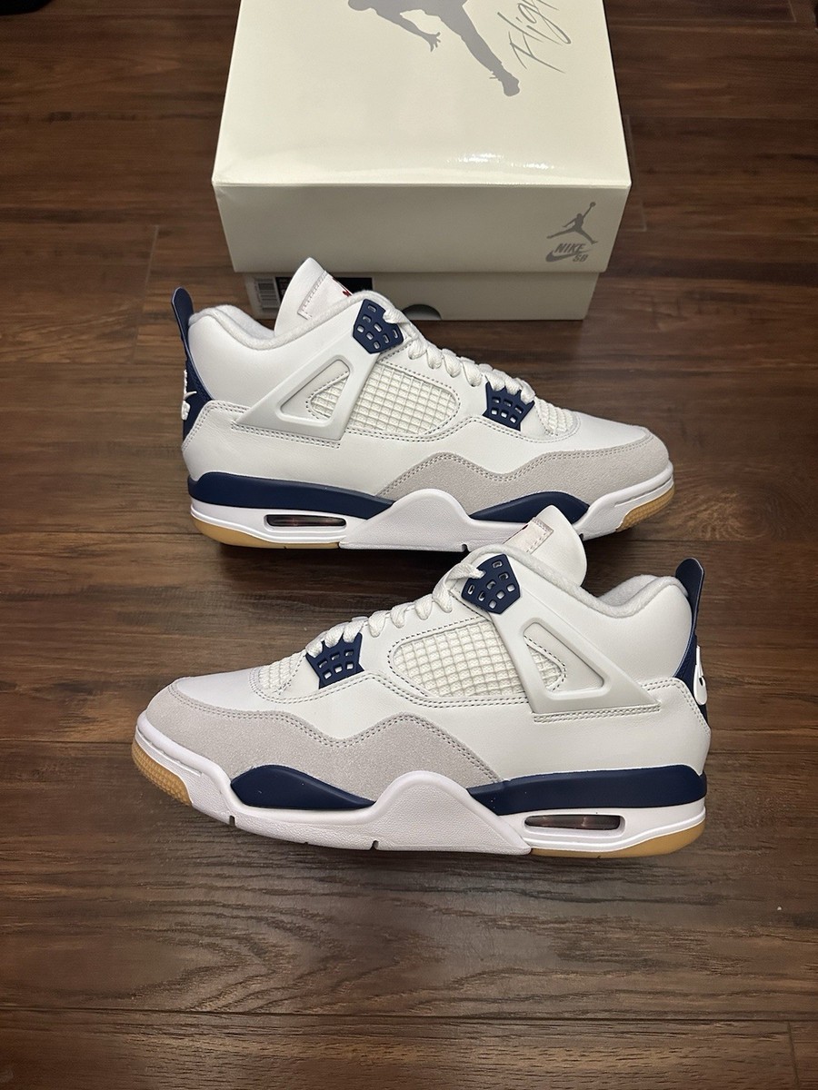 Nike SB Air Jordan 4 Retro SP White Navy DR5415-100 Men’s Size Brand New Nike SB X Jordan 4 Retro SP  main image 4