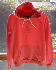 Polo Ralph Lauren Women's Hoodie sz M Pink Pullover Sweatshirt w Big Logo Hooded