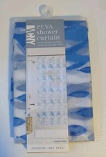 VNCY Home PEVA Shower Curtain Modern Fish Design Chloride-Free 70 in x 72 in