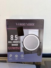 GQB 8.5" W x 8.5" H LED Wall Mount Bathroom Makeup Mirror 1X/10X Magnification
