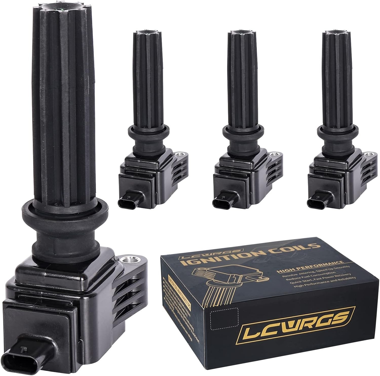4-Pack Ignition Coil Set Compatible with 2.0L L4 Ford Focus Escape Fusion Edge