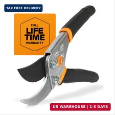 Fiskars Bypass Pruning Shears, 5/8" Cut Capacity Gardening Scissors, Self-Cleani