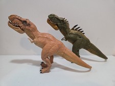 jurassic world toys T Rex Lot Of 2 Tested And Working Dinosaur Figure Lot JP JW