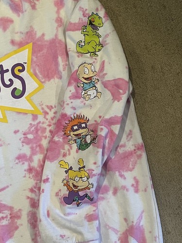 Nickelodeon Rugrats Herren XL Batik Rosa Sweatshirt Tommy Pickles Chuckie - Bild 4 von 6