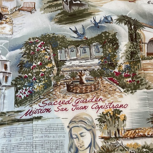 High Seas Trading Shirt Mens Medium California Catholic Missions Hawaiian Mary - Picture 3 of 10