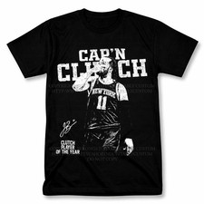 Jalen Brunson Captain Clutch Knicks Graphic T Shirt Vintage Style Basketball Tee