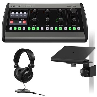 Behringer Powerplay 16 P16-M 16-Channel Digital Personal Mixer, Bundle with Behr