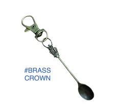 mini spoon small metal tube tiny spoon on keyring / necklace for Ibiza  Festival