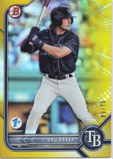 Dru Baker 2022 Bowman Draft 1st Edition #BD-158 Yellow #/75