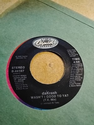 daKRASH 45 Wasn't I Good To Ya? ELECTRO BOOGIE FUNK 1988 80's VINYL RECORD