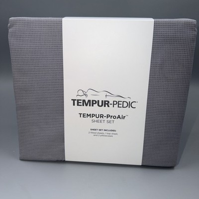 Tempur-pedic TEMPUR ProAir Sheet Set Cool Gray,  Split King, New