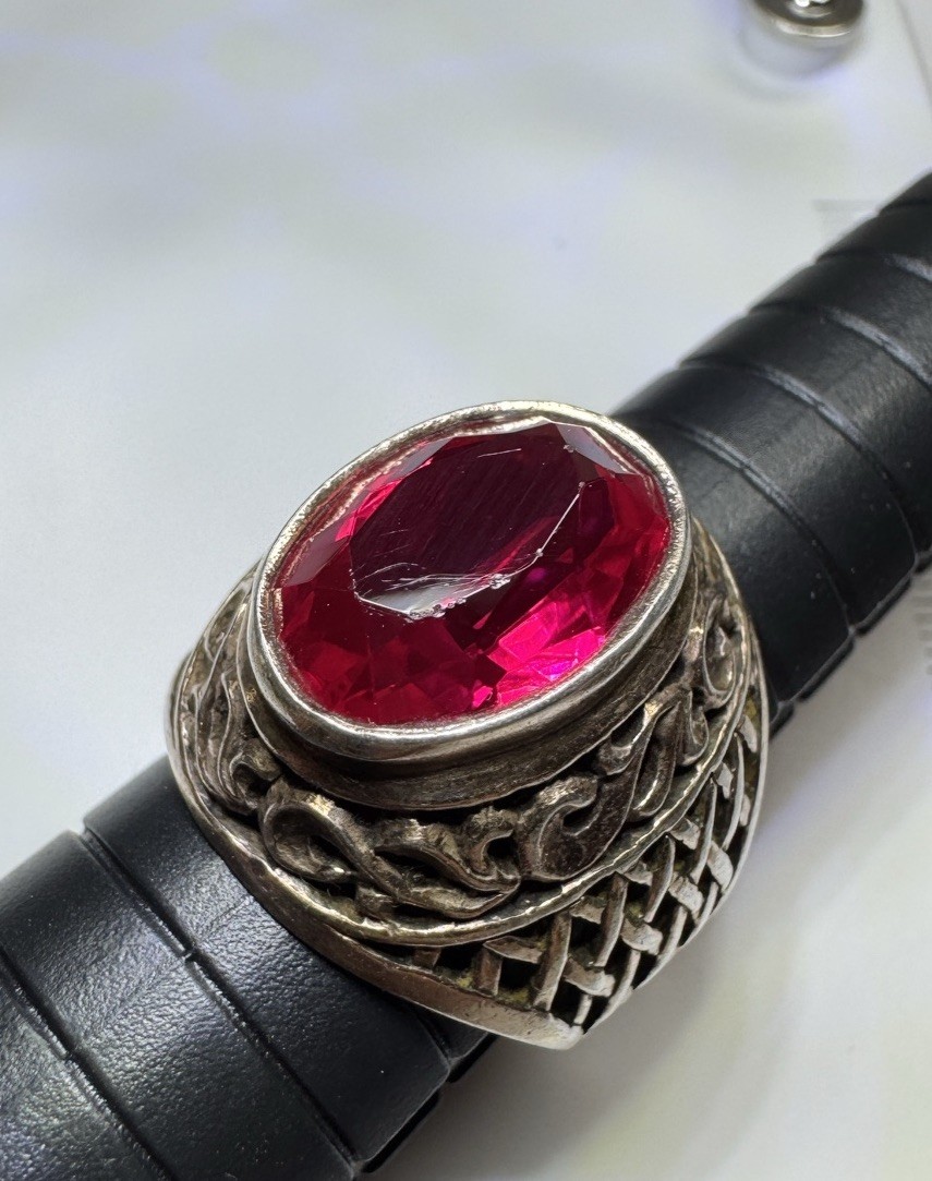 Vintage Original Soviet Solid Silver 875 Ring Rub… - image 14