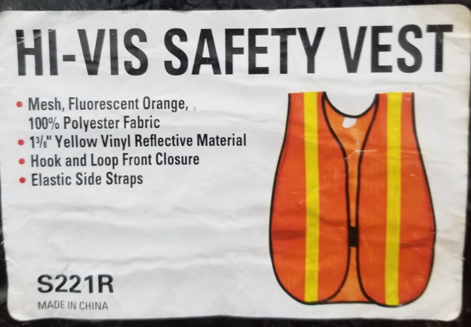 River City Garments Adult One Size Mesh Safety Vest Neon Orange Yellow - Image 2 of 3