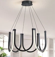 Modern Chandelier - Aluminum Dimmable Ceiling Light 25.5" 70W 3000K-4500K-6000K
