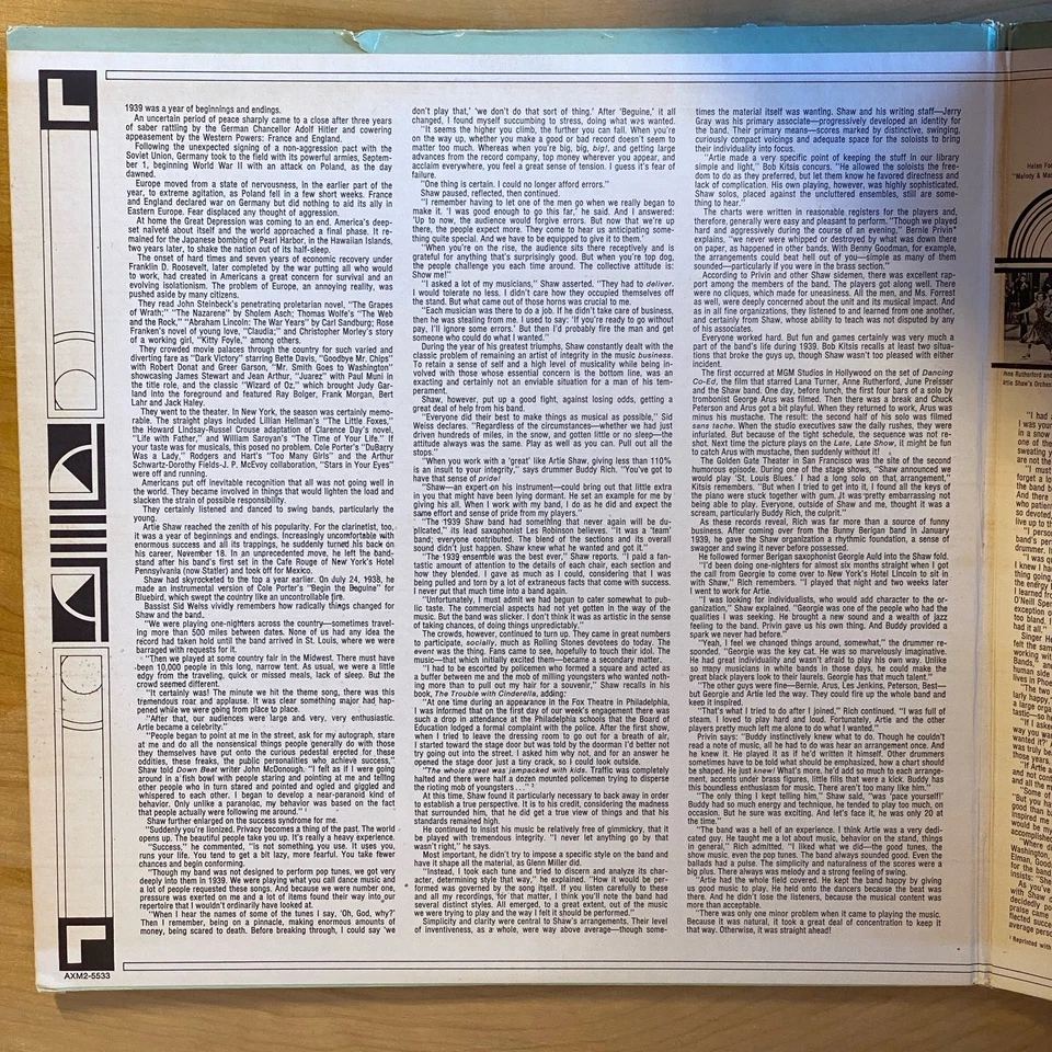 The Complete Artie Shaw Volume 2 1939 12” Vinyl 2 LP Set Bluebird RCA NM - Image 3 of 4