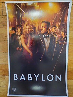 BABYLON 11''x17'' Limited Edition Promo Movie Poster Brad Pitt Margot Robbie 2022