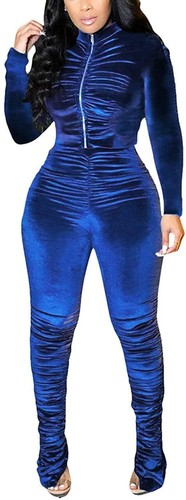 Velvet Hoodie Tracksuit, Royal Blue 