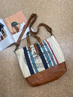 Campomaggi Teodorano Printed Unique Canvas&Leather Bag Shoulder