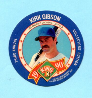 1990 King-B Jerky Third Annual Collector's Edition Discs # 5 Kirk Gibson
