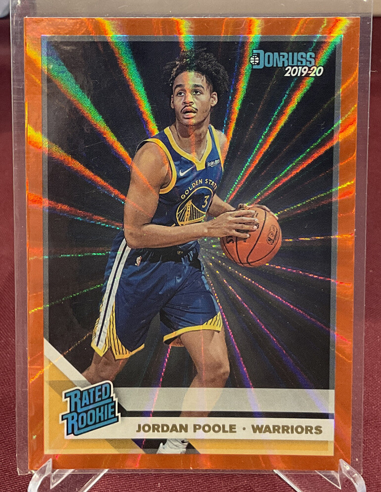 2019-20 Panini Donruss Jordan Poole #226 Rated Rookie Orange Laser Warriors