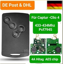 Neu Schlüsselkarte Schlüssel Renault Captur Clio 4  PCF7945  4A 433 MHz