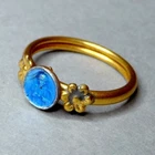 Christ, Sacred Heart. Antique Religious Enamel Little Ring.