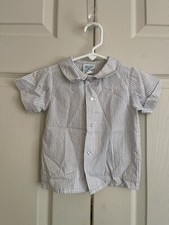 Vintage Toddler Royal Heir Striped Shirt Short Sleeve Button Up USA Made Size 2T