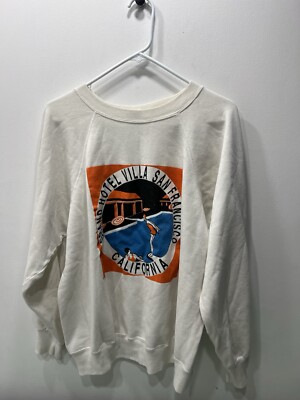 Vintage 1980s Grand Hotel Villa San Francisco Pullover Sweater Size XL Rare