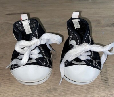 Build A Bear B.A.B. Black Converse High tops Sneakers Tennis Shoes GUC