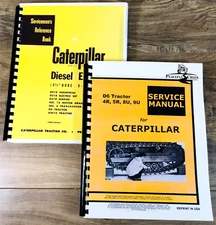 Service Manual Set For Caterpillar D6 Crawler Tractors 4R 5R 8U 9U Repair Shop