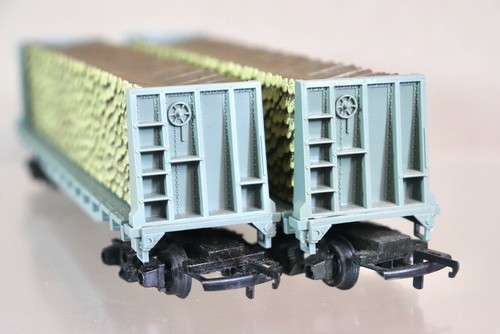 TRIANG HORNBY R235 RAKE of 2 TRANSCONTINENTAL TC PULP WOOD CAR WAGON 4415 oe - Picture 3 of 6