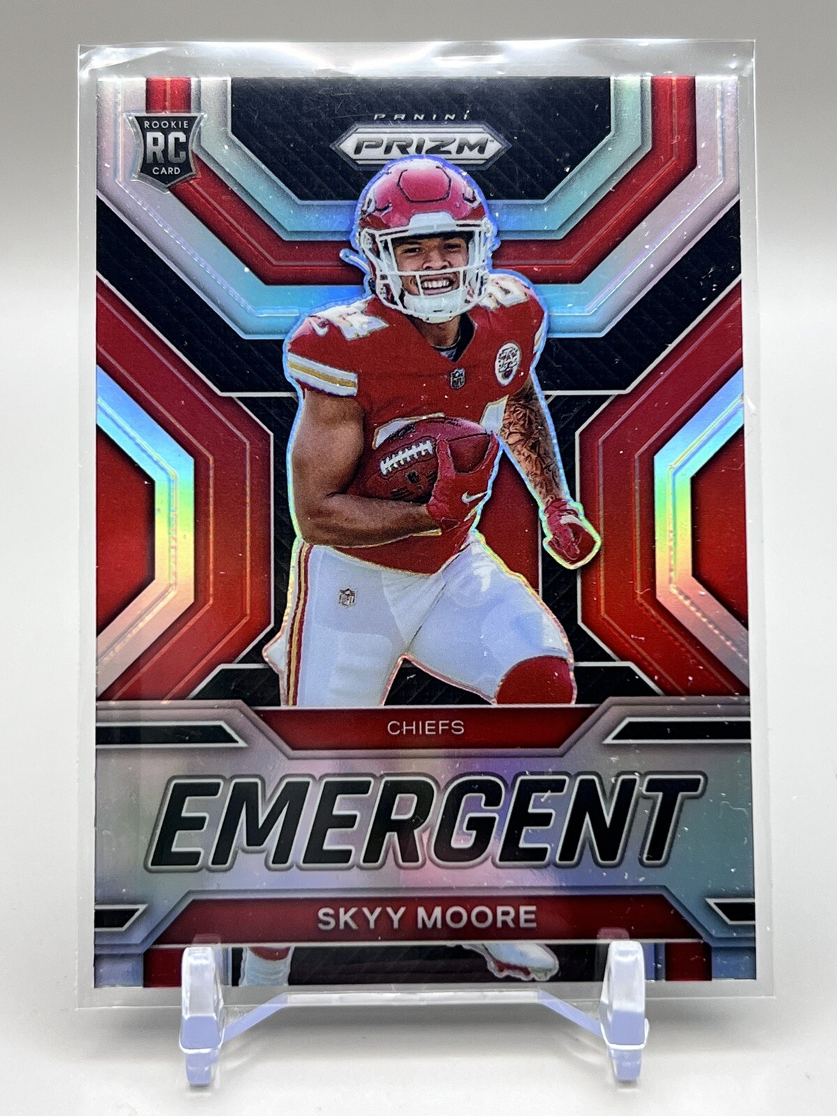 2022 Prizm Skyy Moore Silver Prizm Emergent Rookie RC #E-16 Chiefs