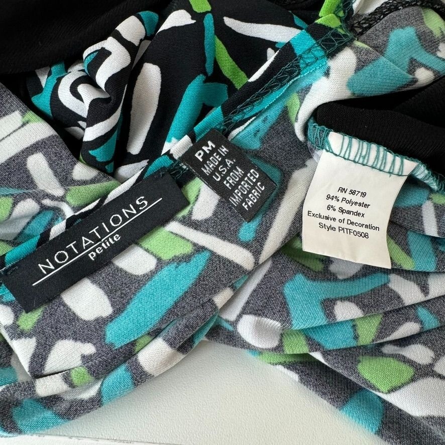 notations petite v-neck patterned blouse - image 6