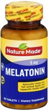 Nature Made Melatonin 5mg Tablets 90ct 100 Drug Free Sleep Aid for Adults